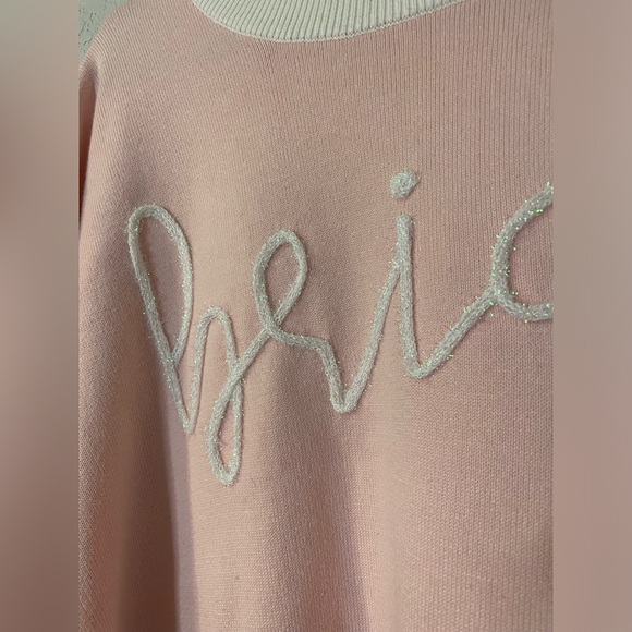 QUEEN OF SPARKLES “Bride” Sparkle Pink Crewneck size Extra Large Womens - Picture 5 of 7